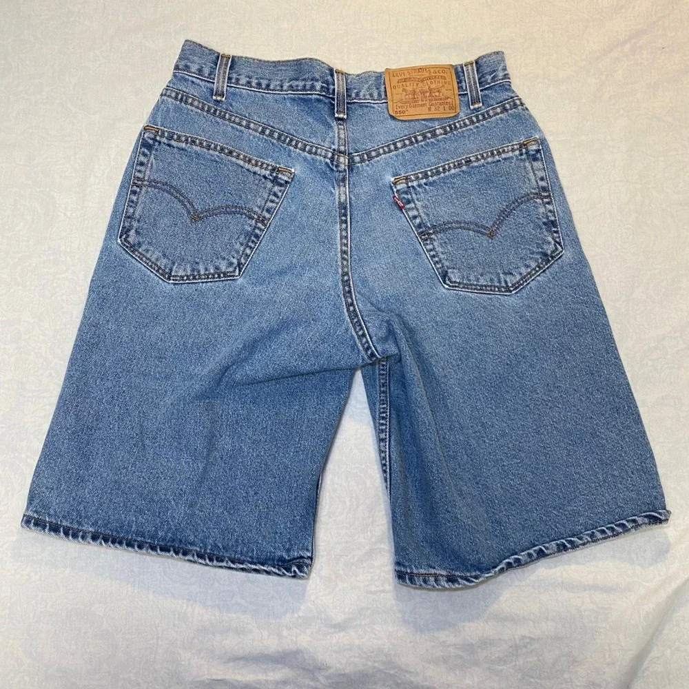 Vintage‎ Levi's 550 Relaxed Fit Denim Shorts Men's 32 Light Wash Red Tab 10